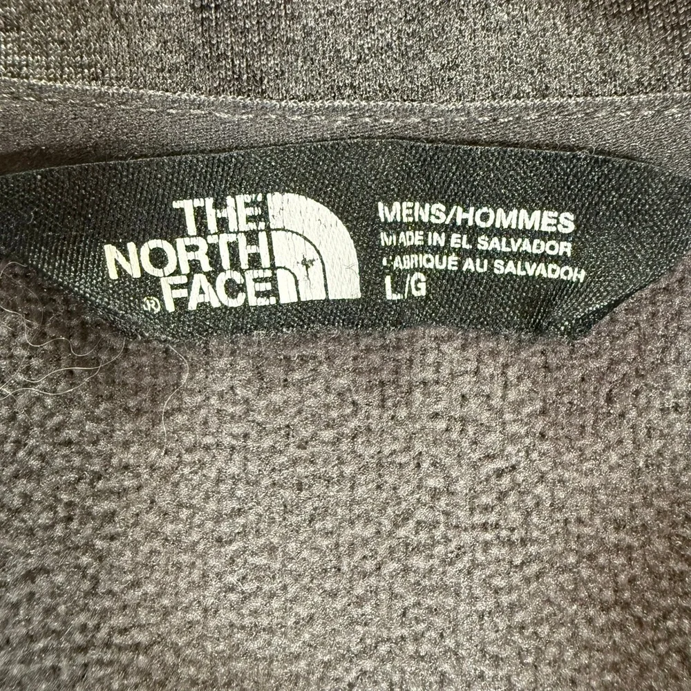 The North Face Mens 1/4 Zip Fleece Large Gray Heather Chest Pocket CY1431 